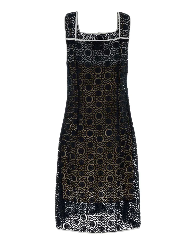 Miu Miu Women's Midnight Blue Macrame Lace Dress Bleu Abiti Blue