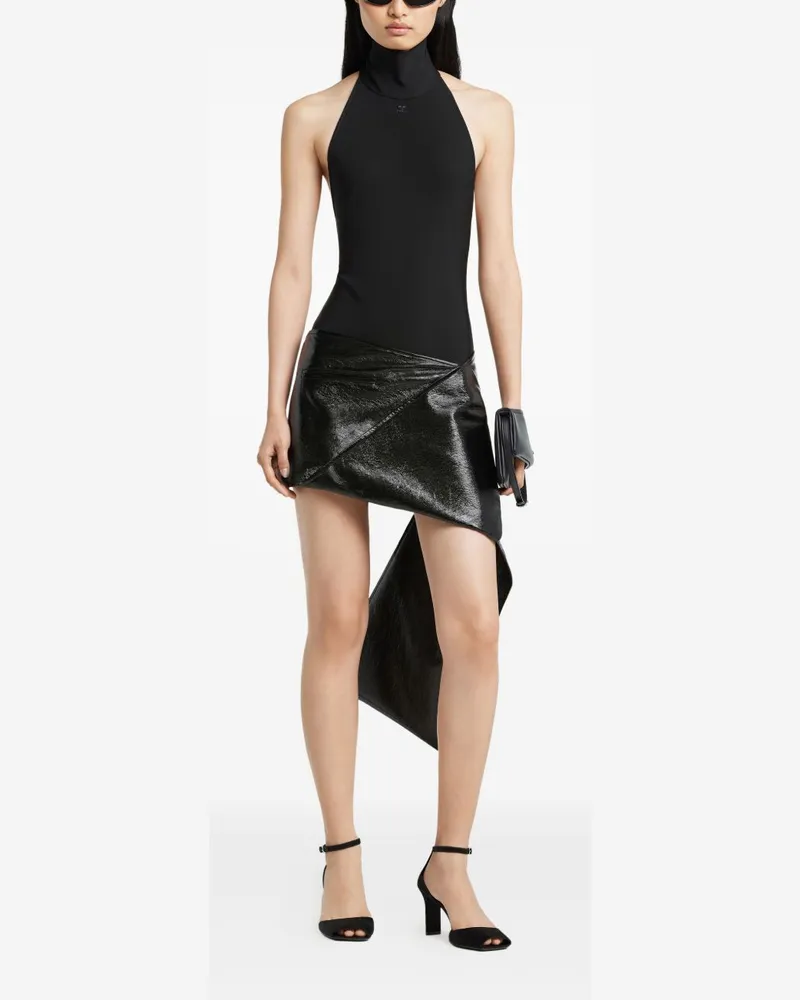Courrèges Vinyl Asymmetric Skirt — Black Black