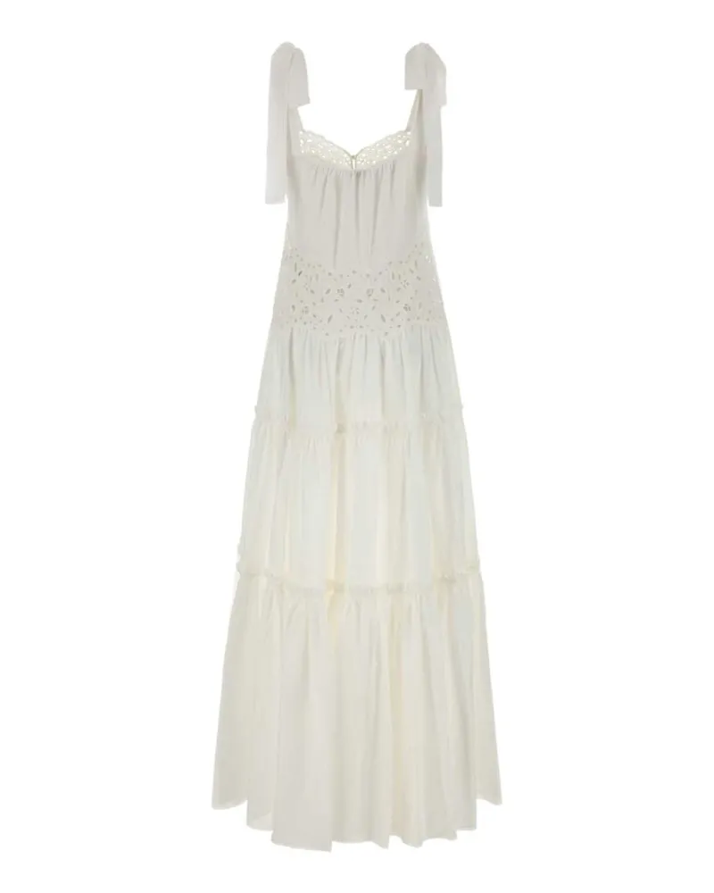 Chloé Tiered Eyelet Dress — White White
