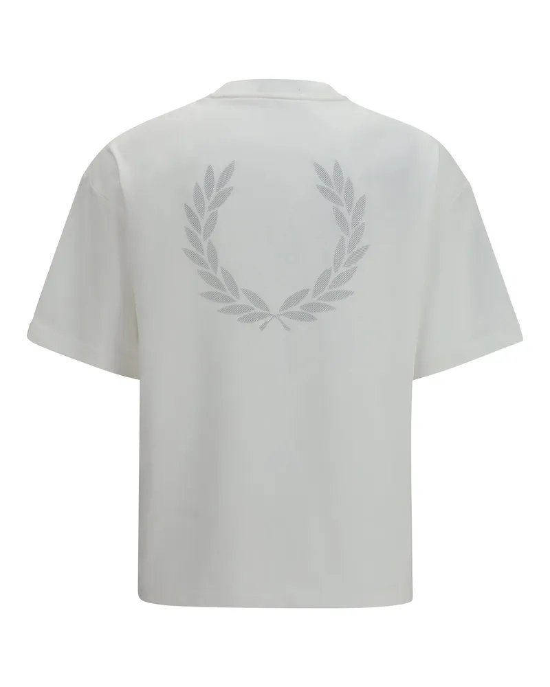 Fred Perry Men's Laurel Wreath Print T-Shirt Snow White Cotton T-Shirts And Polos White