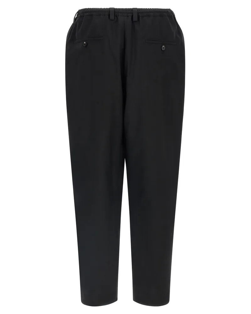Marni Tapered Virgin Wool Trousers — Black Black