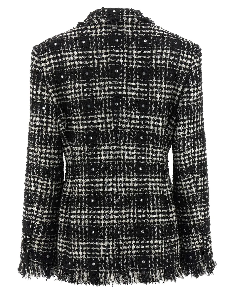 Giuseppe di Morabito Tweed and Rhinestone Blazer — Black Black