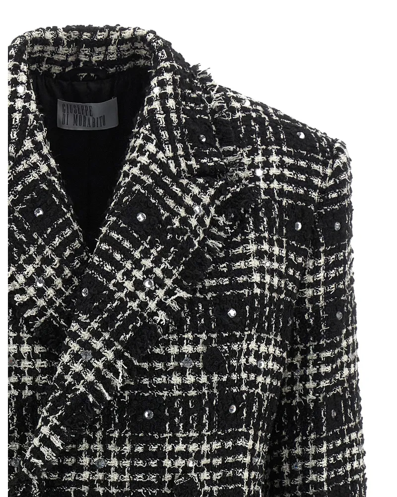 Giuseppe di Morabito Tweed and Rhinestone Blazer — Black Black