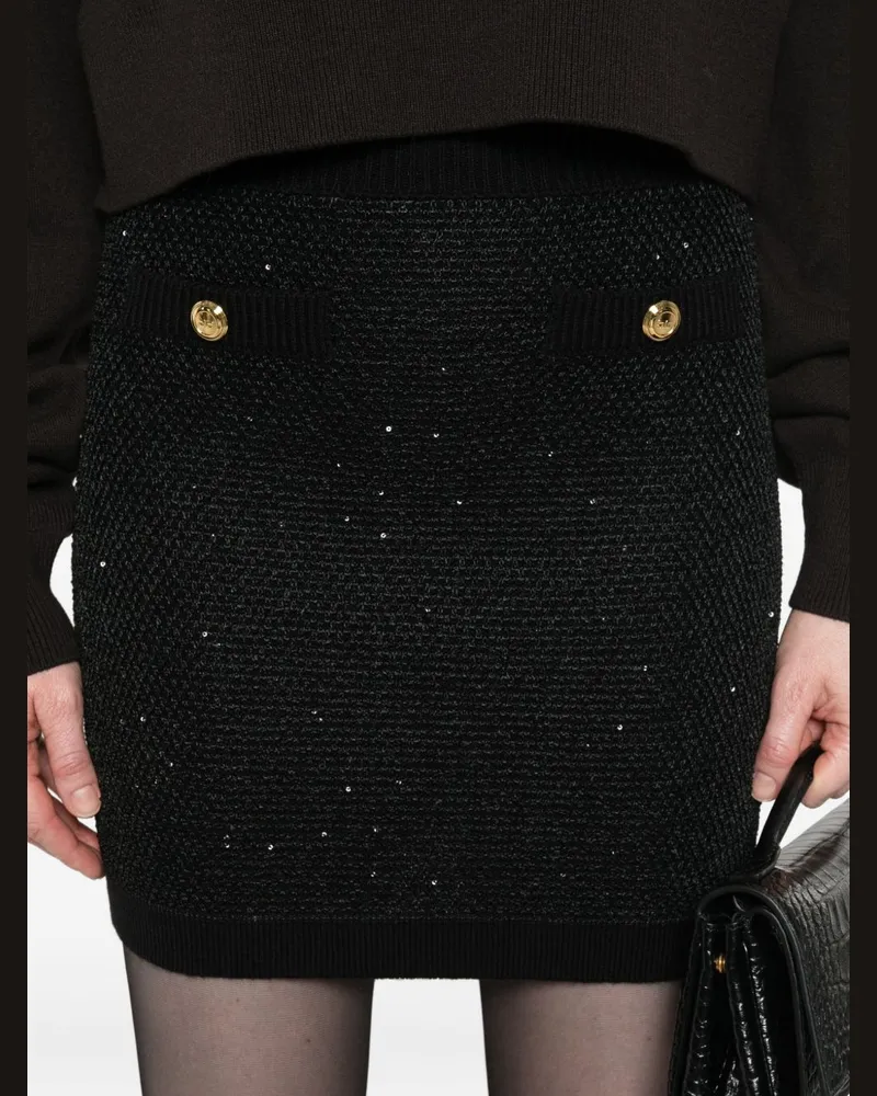 Elisabetta Franchi Wool Knit Skirt — Black Black
