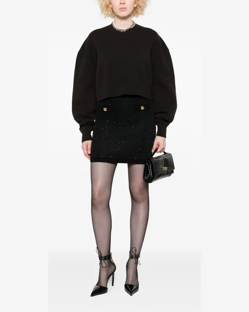 Elisabetta Franchi Wool Knit Skirt — Black Black