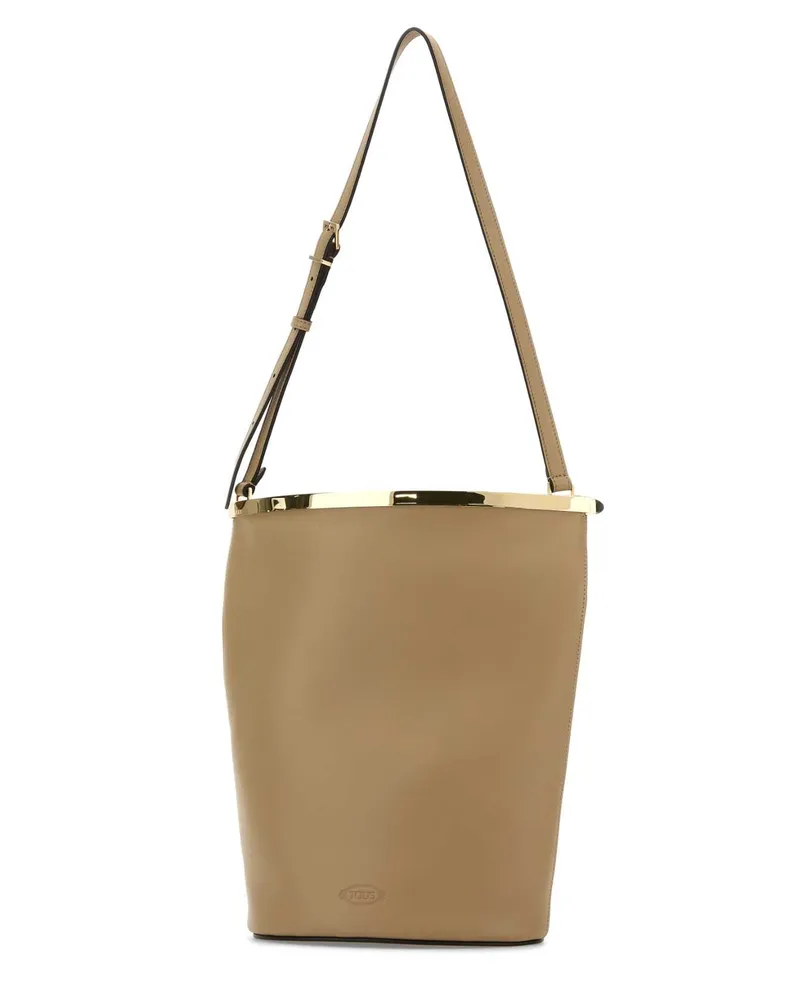 TOD'S Women's Beige Leather Magenta Bucket Bag Corda Borse A Secchiello Beige