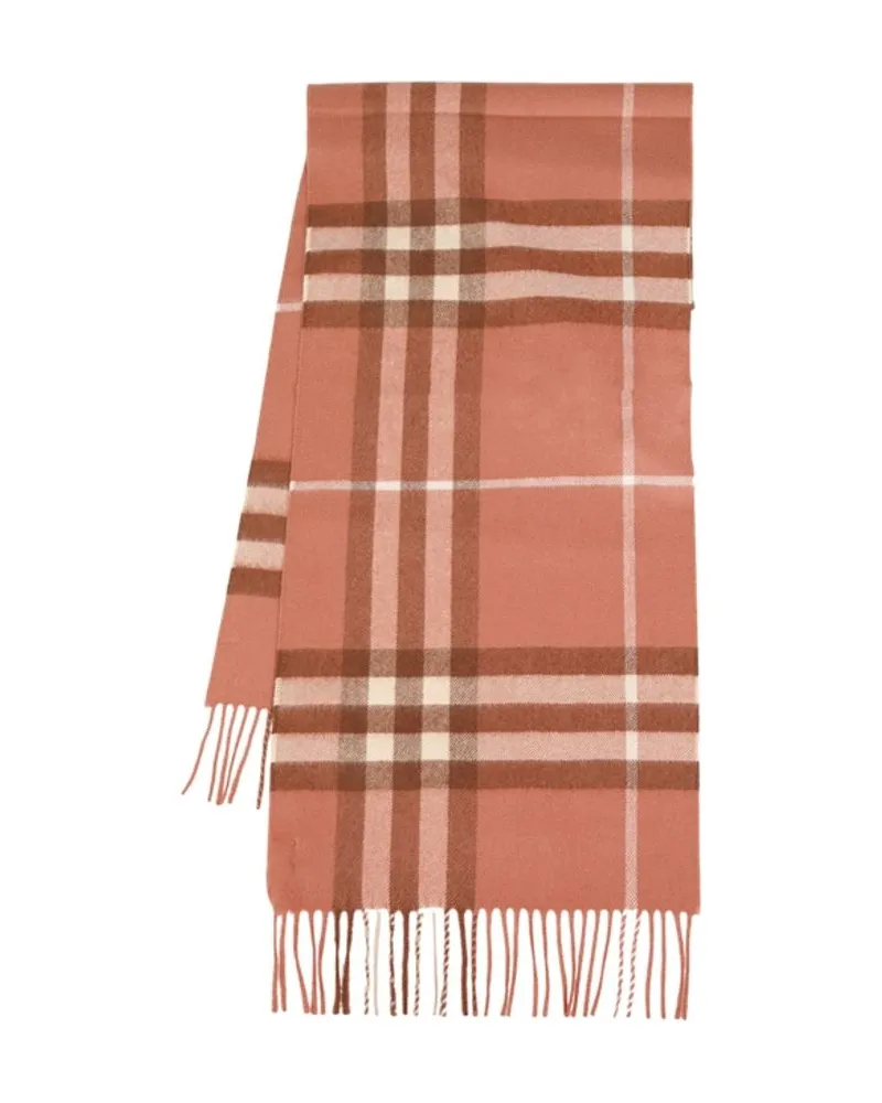 Burberry Women's Mu Giant Check Scarf -  Cashmere Brown Accessories Brown