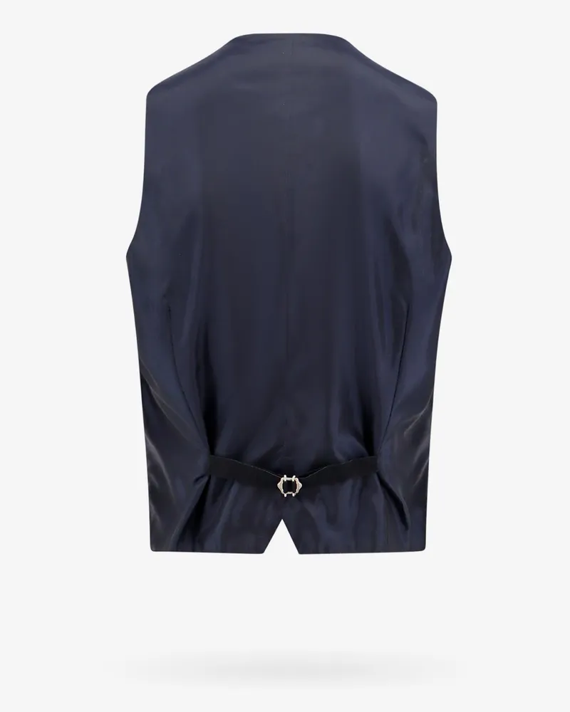 Tagliatore Men's Waistcoat Virgin Wool Blue Blazers Jacket Navy