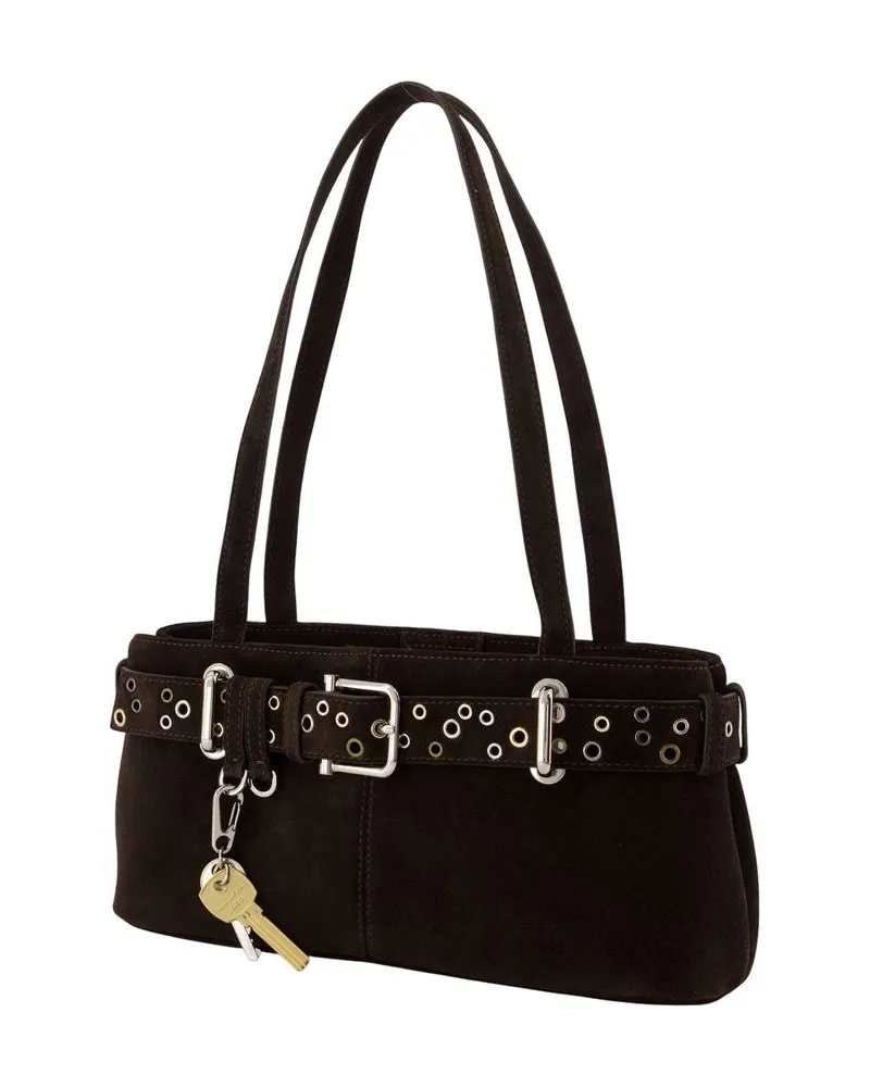 OSOI Women's Brocle Mini Shoulder Bag -  Leather Brown Cowhide Shoulder-Hobo-Bags Brown