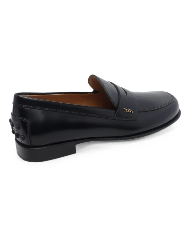 TOD'S Leather Penny Loafer — Black Black
