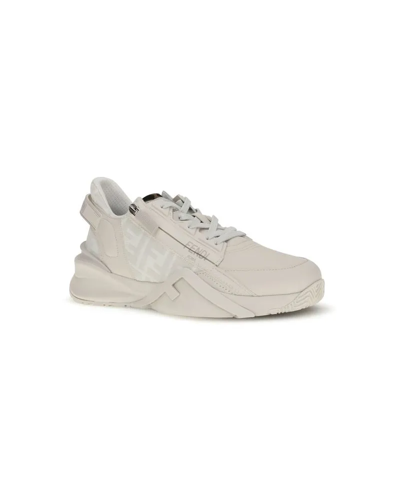 Fendi Women's White Calf Leather Bos Taurus Athletic Sneakers White