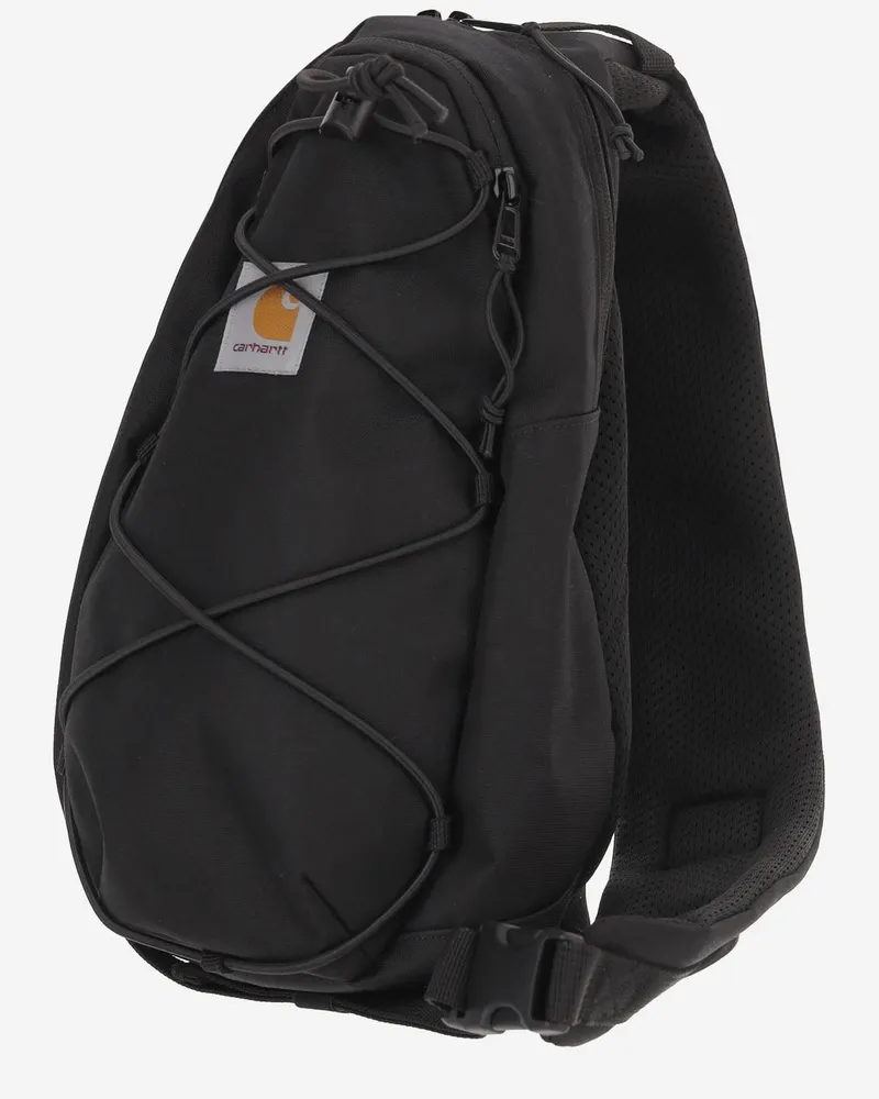 Carhartt WIP Men's Sling Bag Black Nylon Recycled Polyester Canvas Backpacks Black