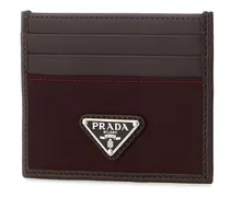 Men's Dark Brown Leather Card Holder Bordeaux Portafogli Wallet