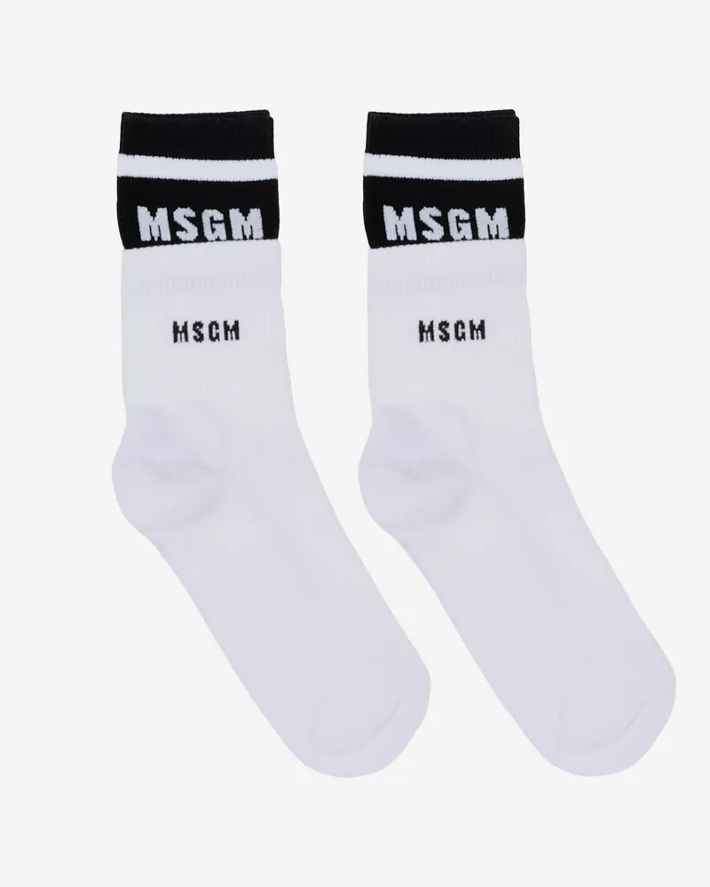 MSGM Kids' Girls Tights White Cotton & Socks White