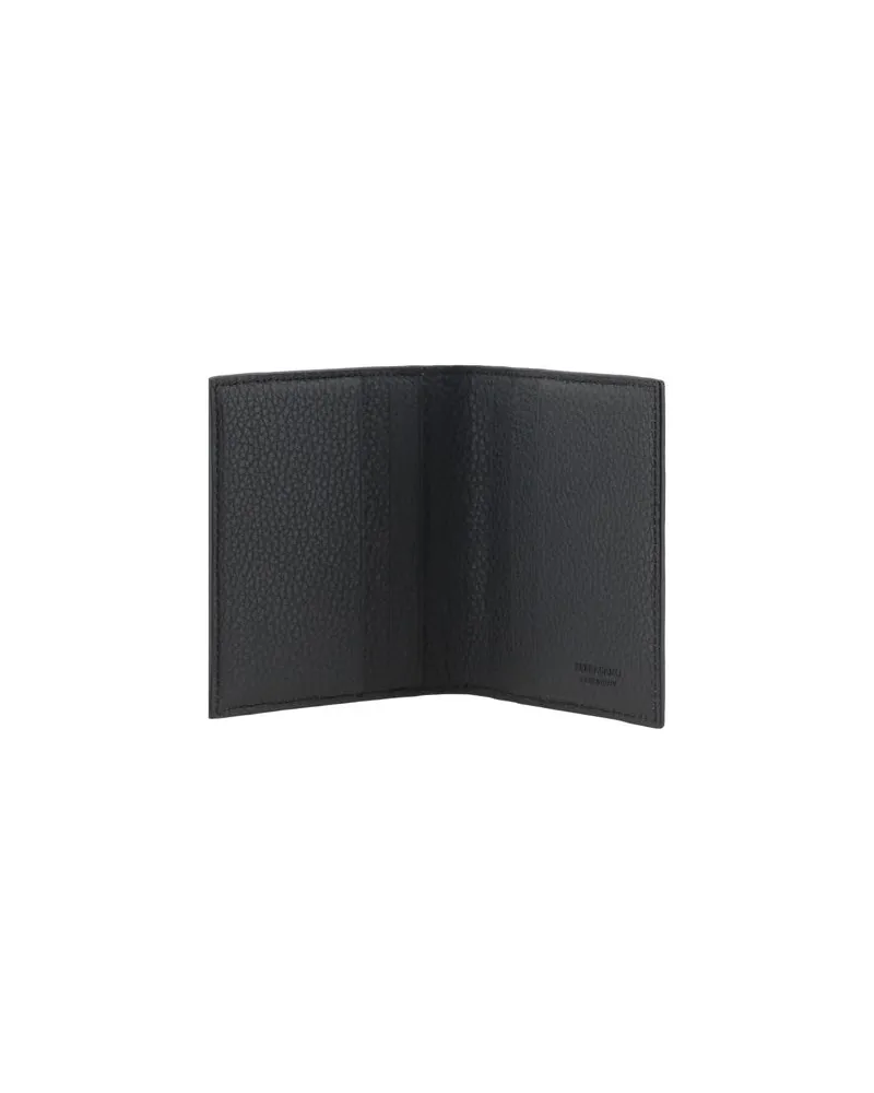 Ferragamo Men's Black Calf Leather Bos Taurus Wallet Black
