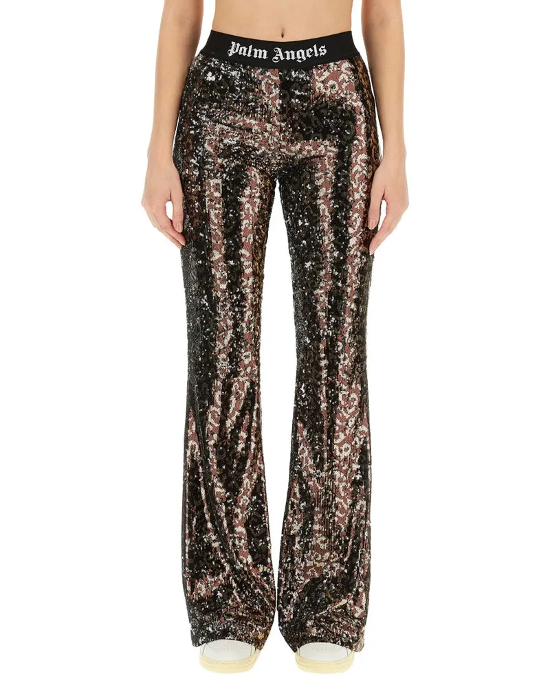 Palm Angels Flare Fit Polyester Trousers — Multicolor Multicolor