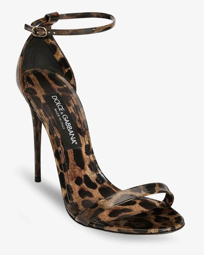 Dolce & Gabbana Women's Leather Sandals Leopard Print Multicolour Multicolor