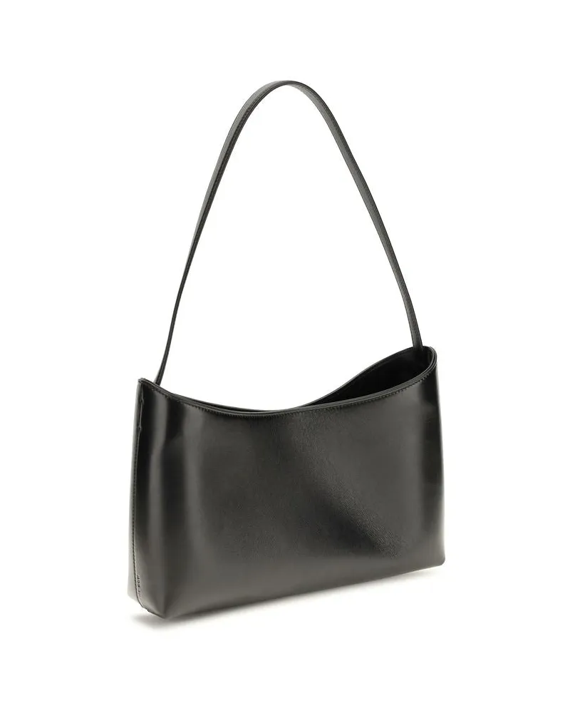 The Row Women's Black Calf Leather Bos Taurus Shoulder Bag Black