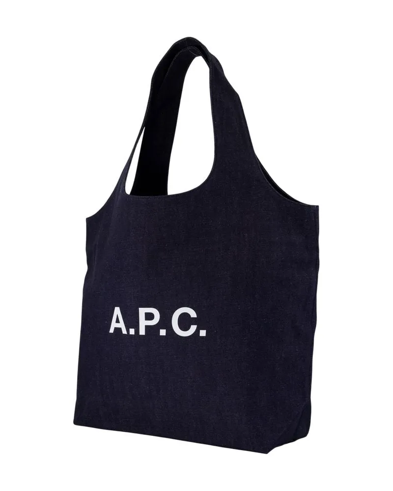 A.P.C. Women's Ninon Tote Bag -  Cotton Blue Totes-Shopping-Bags Navy
