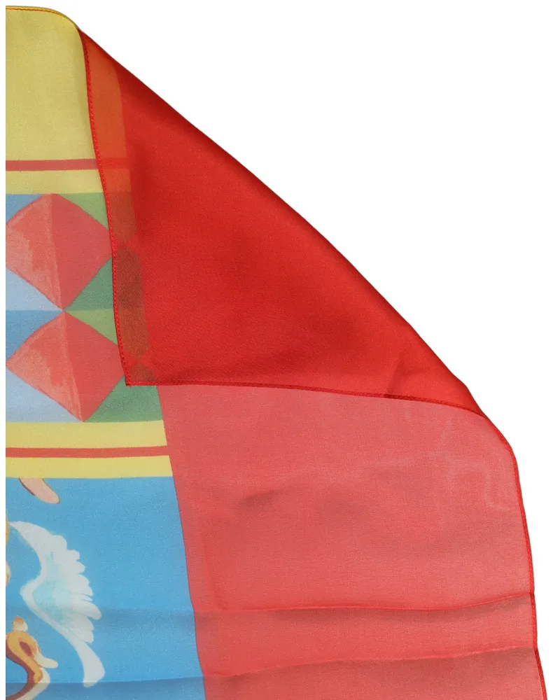 Dolce & Gabbana Silk Printed Square Foulard Scarf — Multicolor Multicolor