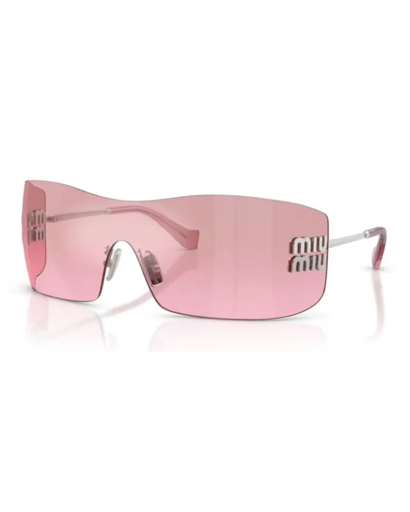 Miu Miu MUB53S Pink Tinted Shield Sunglasses — Pink Pink