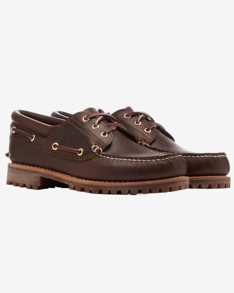 Timberland Men's Leather Loafers 3-Eye Brown Brown