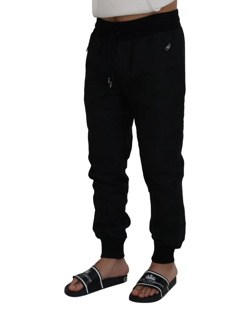 Dolce & Gabbana Men's Logo-Detail Casual Joggers Black Polyester Acrylic Nylon Black