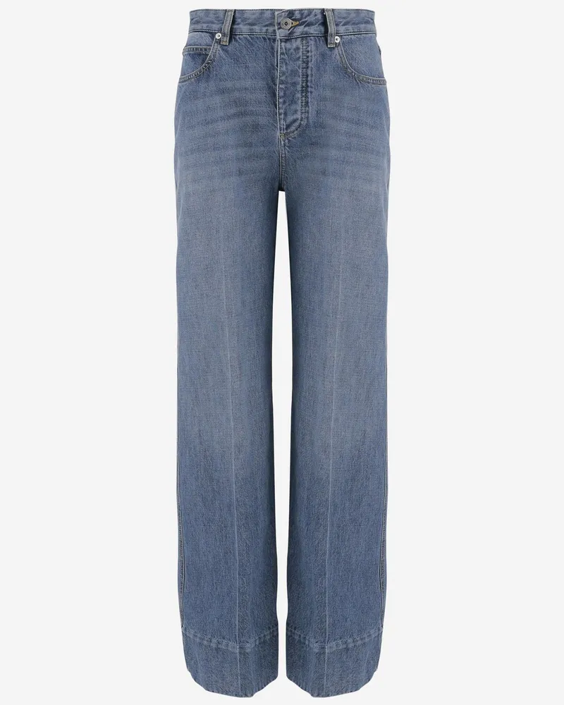 Bottega Veneta Women's Cotton Denim Jeans Trousers Blue