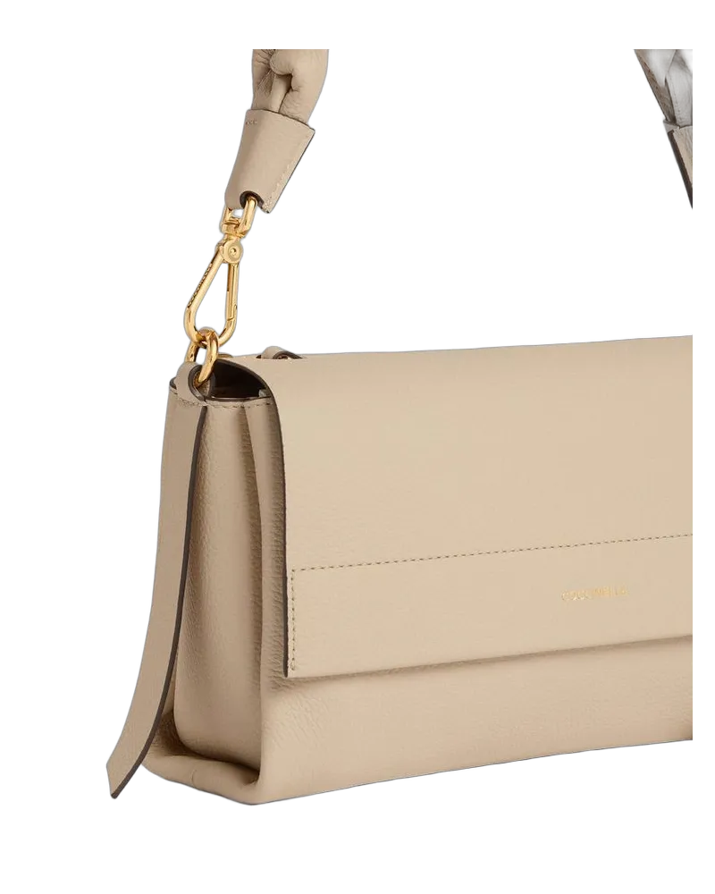 Coccinelle Women's Handbag Sand Shell-Seagrass Cowhide Beige