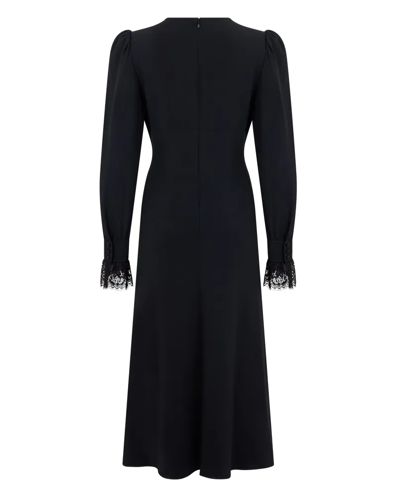 Alessandra Rich Women's Midi Dress Cotton, Black Black