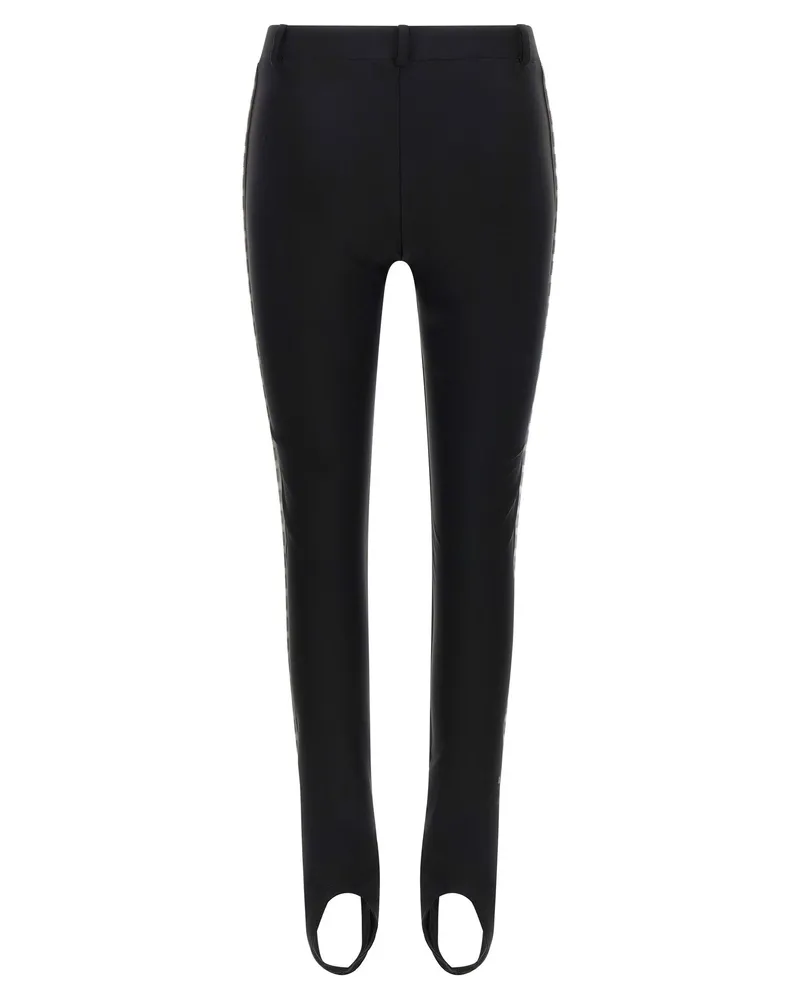 Moschino Logo-Lettering Stretch Lycra Leggings — Black Black