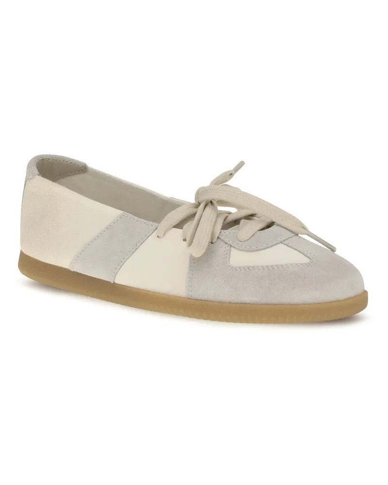 Maison Margiela Women's Lace-Uo Ballerinas Bleached Sand Flat Shoes Beige