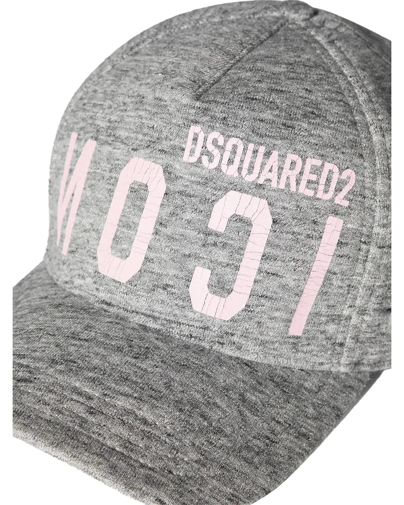 Dsquared2 BCM066708C035642140 Icon Cracked Logo Baseball Cap — Gray Gray