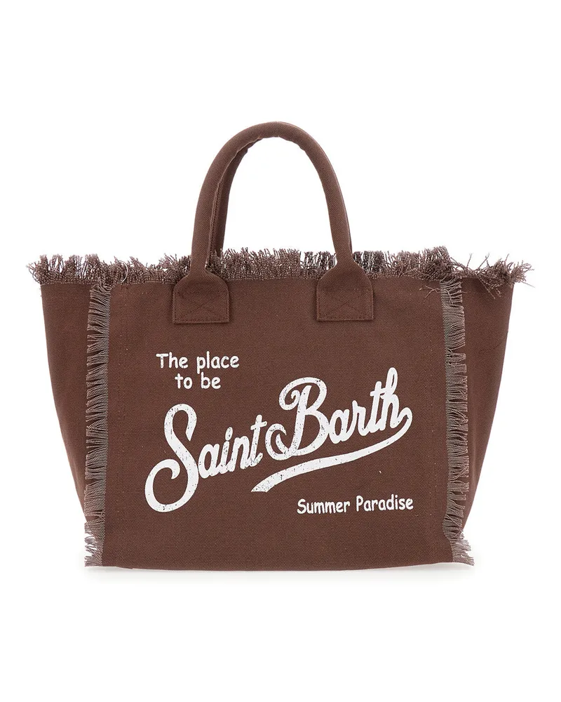 MC2 Saint Barth Women's Handbag Vanity Brown Cotton Handbags Hand Bags Brown