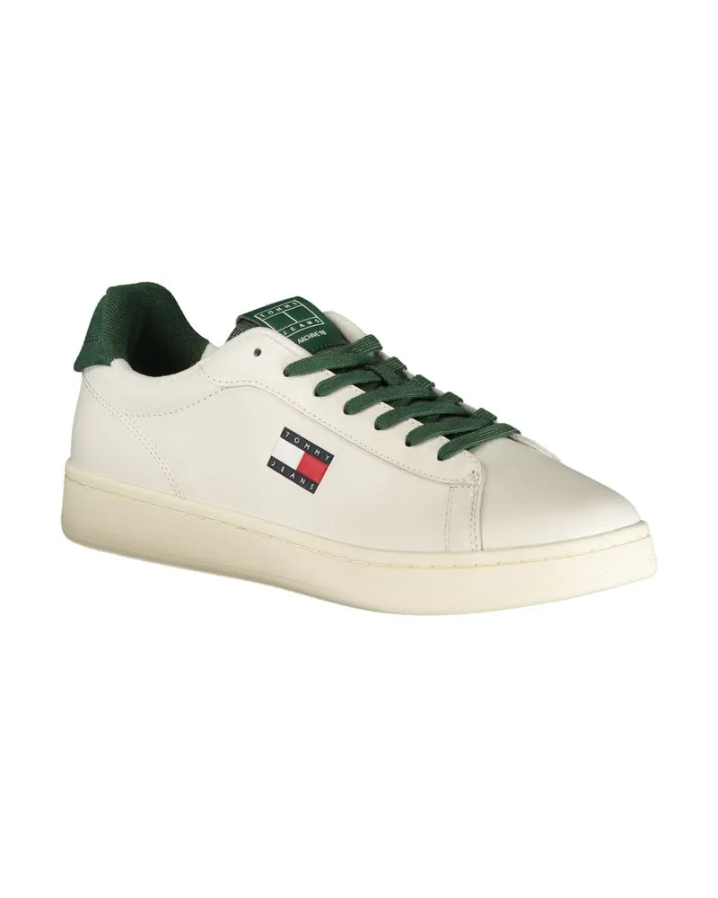 Tommy Hilfiger Logo-Embroidered Leather & Polyurethane Sneaker — White White