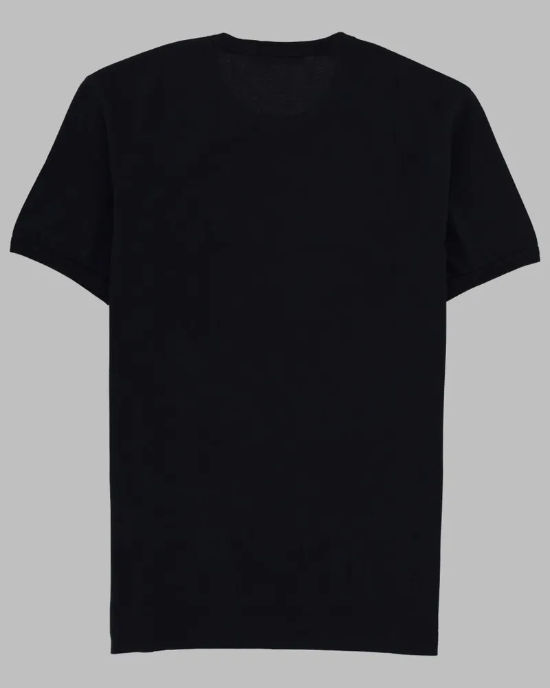 Dolce & Gabbana Metal Plaque Cotton T-Shirt — Blue Blue