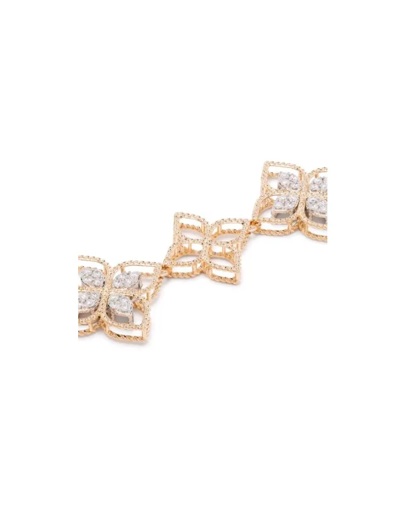 Roberto Coin Women's 18kt Rose Gold Princess Flower Dubai Diamond Bracelet Continuty Rose