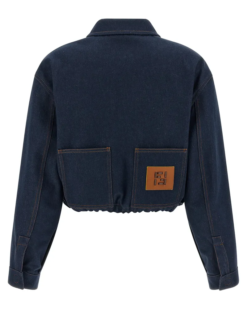Fendi Women's Blue Cotton Denim Jacket Clothing Navy