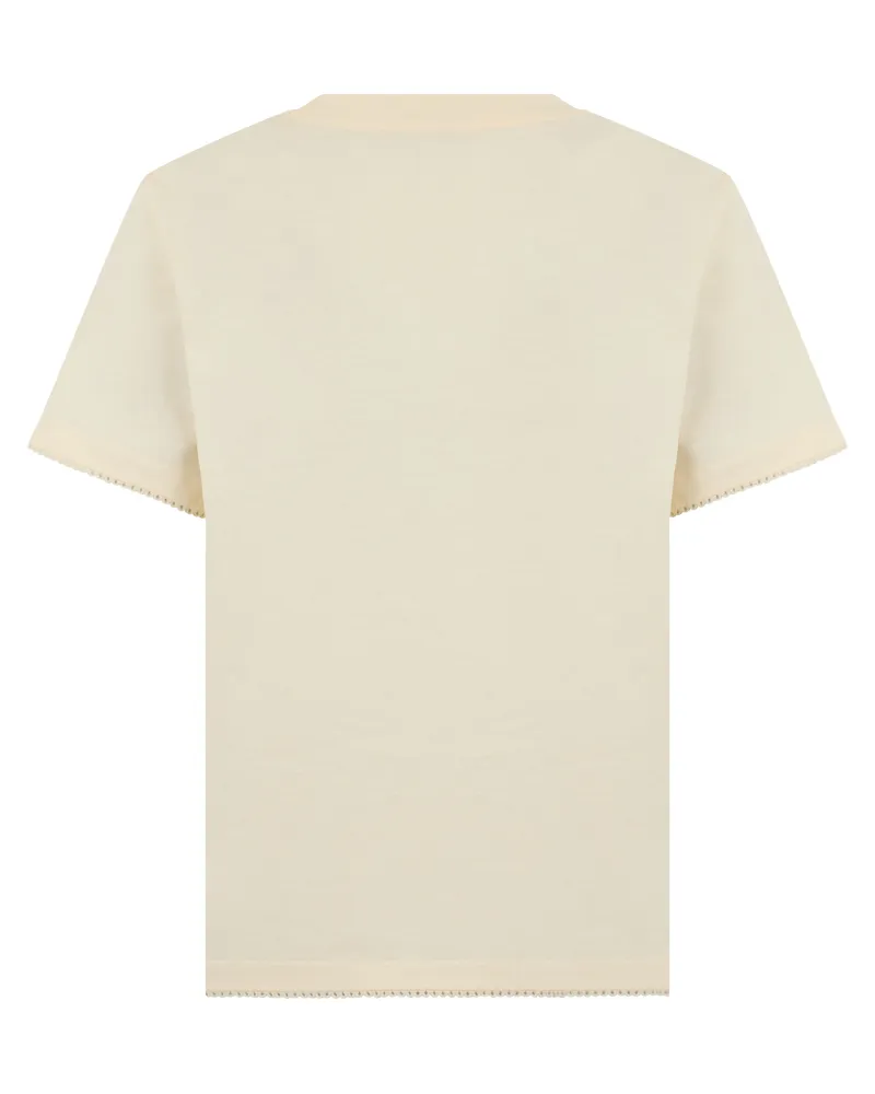 Moncler Women's Short-Sleeved T-Shirt Sand Cotton T-Shirts & Jerseys Beige