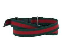 Web Striped Canvas Belt — Green