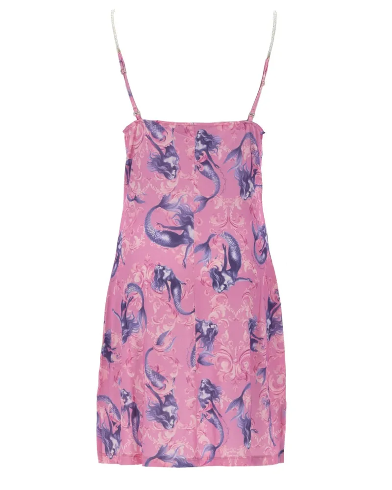 Versace Jeans Satin Viscose Mini Dress — Pink Pink