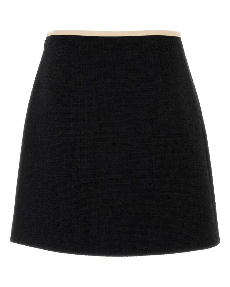 Valentino Garavani Women's Black Tweed Mini Skirt Es9 Gonne Black