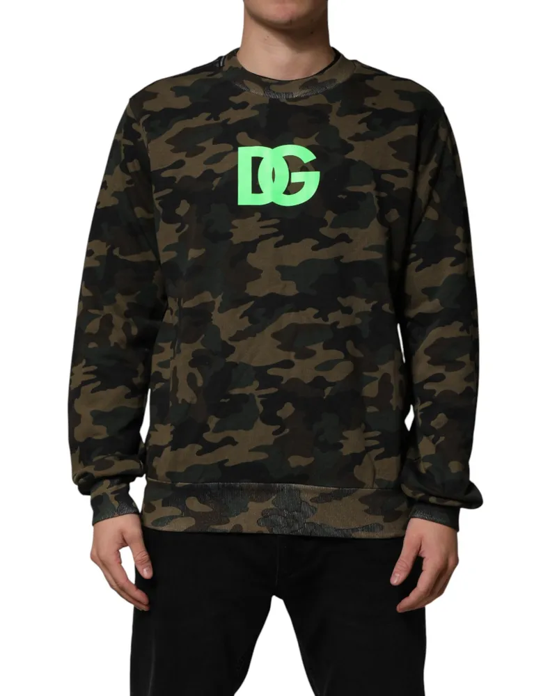 Dolce & Gabbana Multicolor Camouflage Men Sweatshirt Sweater Multicolor