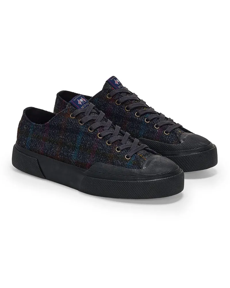 Superga Men's Tartan Wool Patchwork Sneakers Midnight Blue Trainers Navy