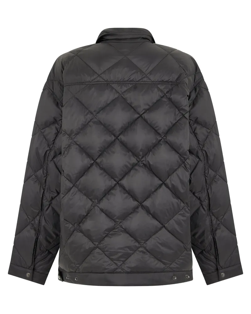 Prada Quilted Geometric Down Jacket — Black 