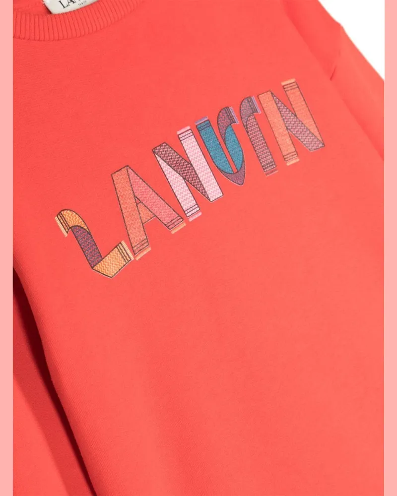 Lanvin Logo Cotton Sweatshirt — Red Red