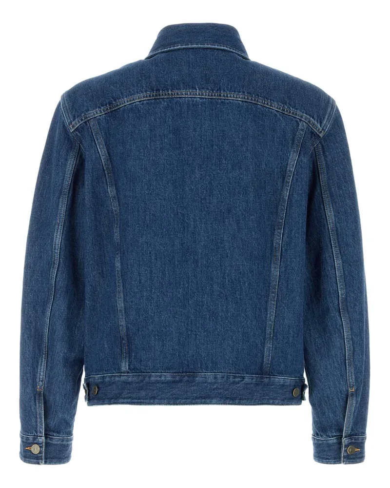 Valentino Garavani Men's Denim Jacket Mediumbluedenim Cotton Giubbini Blue