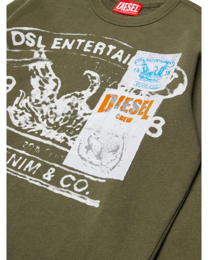 Diesel Logo-Print Sweatshirt — Green Green