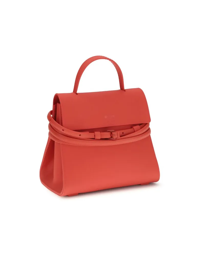 Moschino Women's Tie Me Top Handle Bag Red Silicone Red