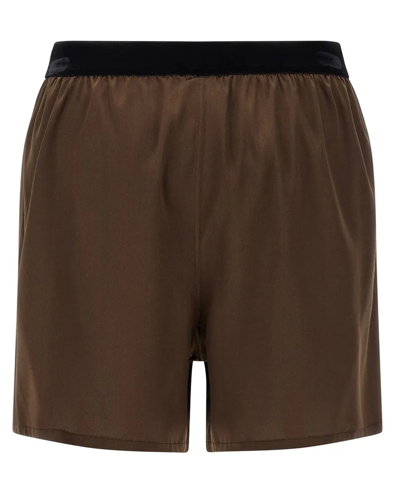 Tom Ford Women's Brown Silk Bermuda Shorts Brown